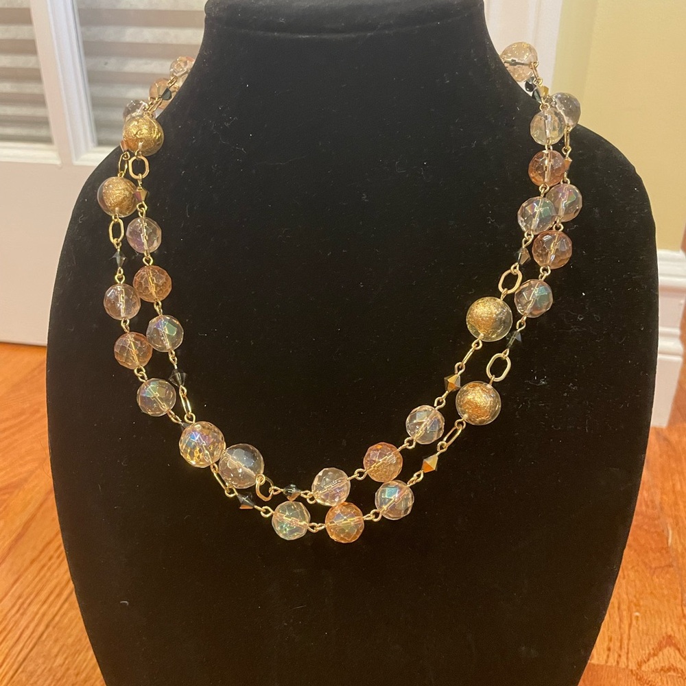 Beautiful Double layer Necklace shades of gold